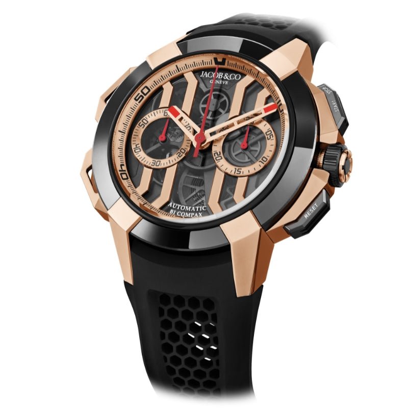 Jacob & Co. Epic X Chrono 44mm Rose Gold and Ceramic- EC430.43.AB.AA.A