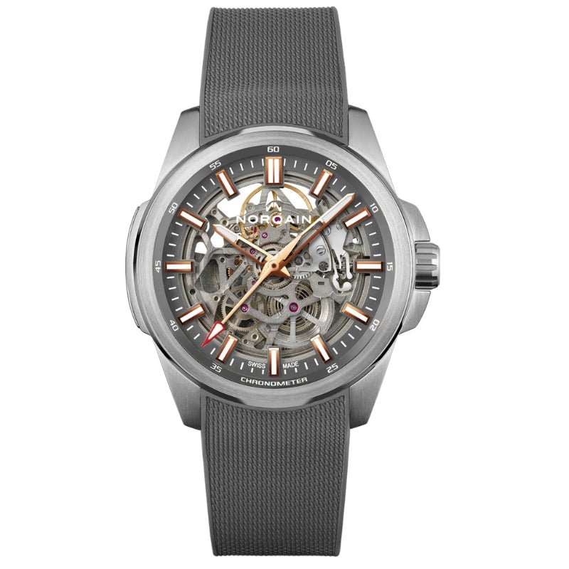 Norqain Independence Skeleton 42mm Grey & Gold on Rubber - N3000.07S02.G01
