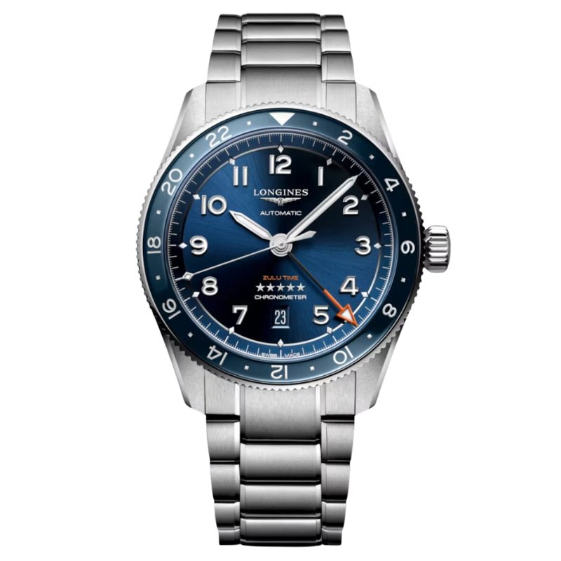 Longines Spirit Zulu Time Blue Bezel GMT 42mm - L3.812.4.93.6