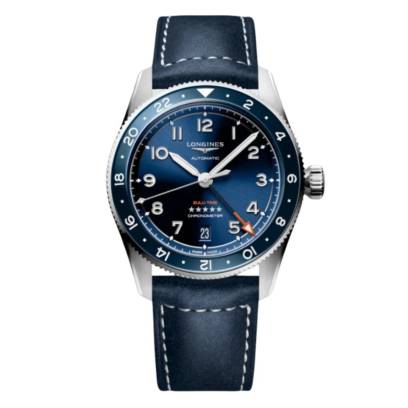 Longines Spirit Zulu Time Blue Bezel GMT 42mm - L3.812.4.93.2