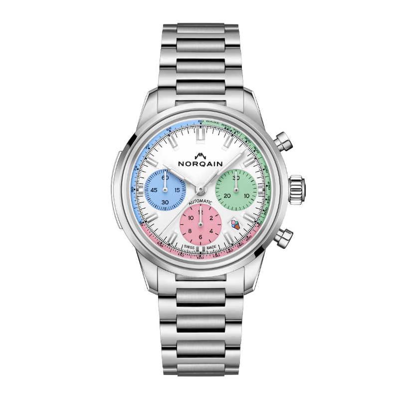 Norqain Freedom 60 Chrono 40mm "Enjoy Life" Special Edition Stainless Steel Bracelet Watch - N2201.19S01.C01.S01