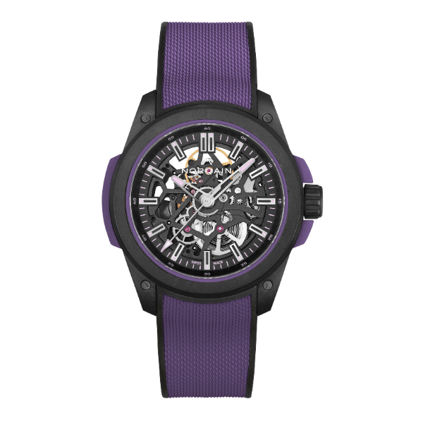 Norqain Independence Wild One Skeleton 42mm Purple Limited Edition Buckle Strap Watch - N3000.07Q26.B23.R03