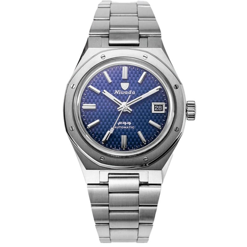 Nivada Grenchen F77 Stainless Steel Blue Dial - 69001A77