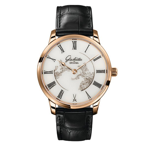 Glashutte Original Senator Meissen Limited Edition Leather Strap Watch -1-36-16-03-05-01