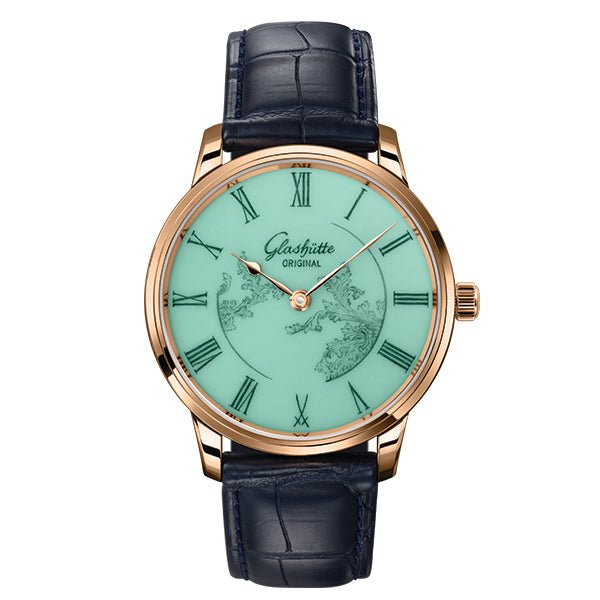 Glashutte Original Senator Meissen Limited Edition Celadon Green Leather Strap Watch -1-36-16-02-05-01