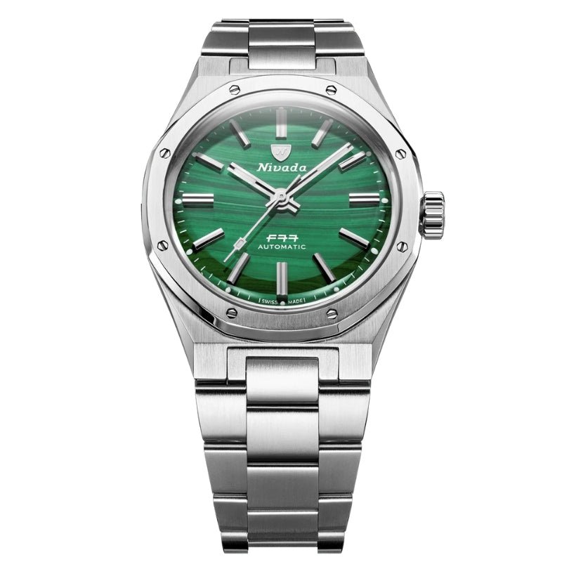 Nivada Grenchen F77 Stainless Steel Malachite Dial Limited Edition - 68036A77