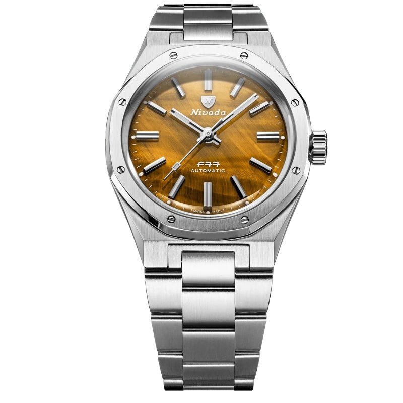 Nivada Grenchen F77 Stainless Steel Tiger Eye Limited Edition - 68032A77