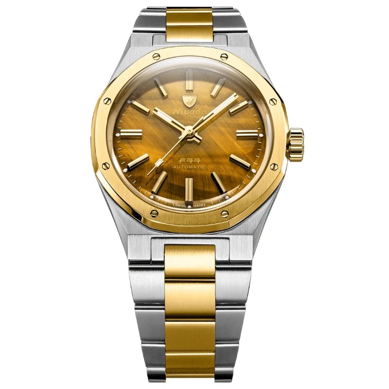 Nivada Grenchen F77 Bicolor Tiger Eye Limited Edition - 68033A77