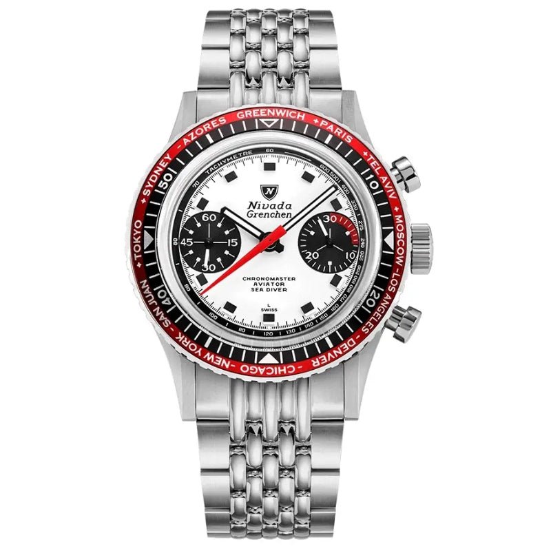 Nivada Grenchen Chronomaster Panda Inter.Bezel 38mm - 86054M04LC