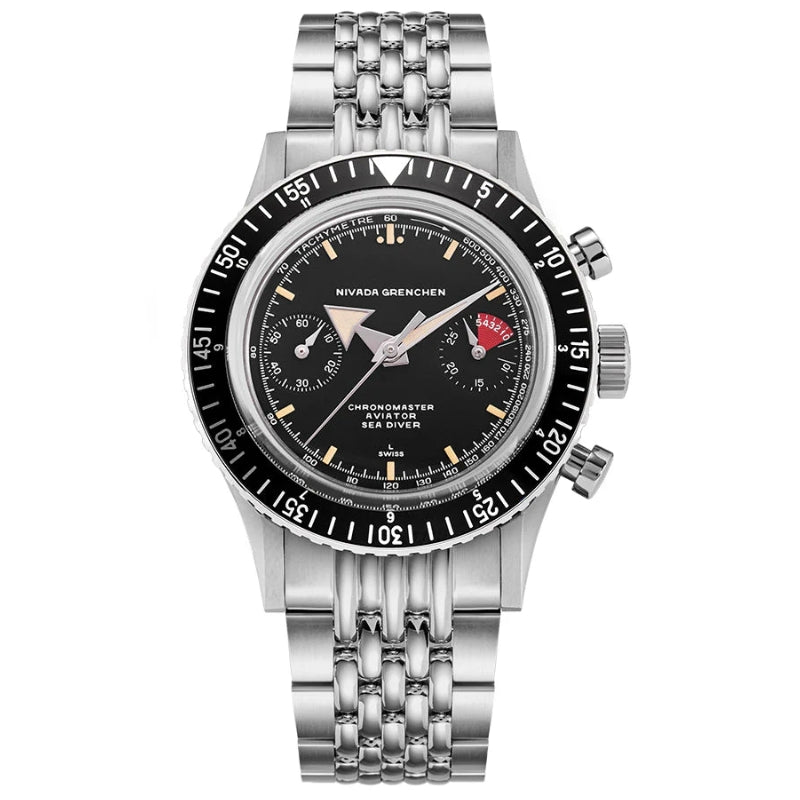 Nivada Grenchen Chronomaster Broad Arrow Inter.Bezel 38mm - 86056M04LC