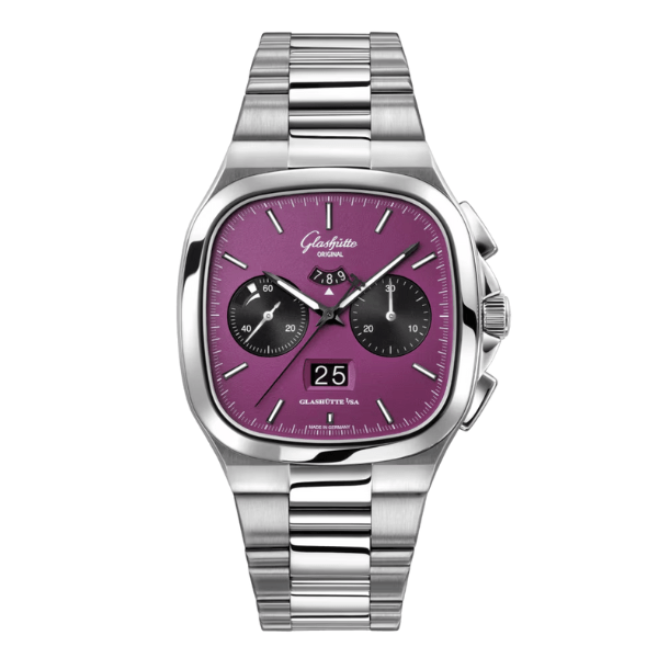 Glashutte Original Seventies Chronograph Panorama Date Purple on Bracelet - 1-37-02-20-02-70