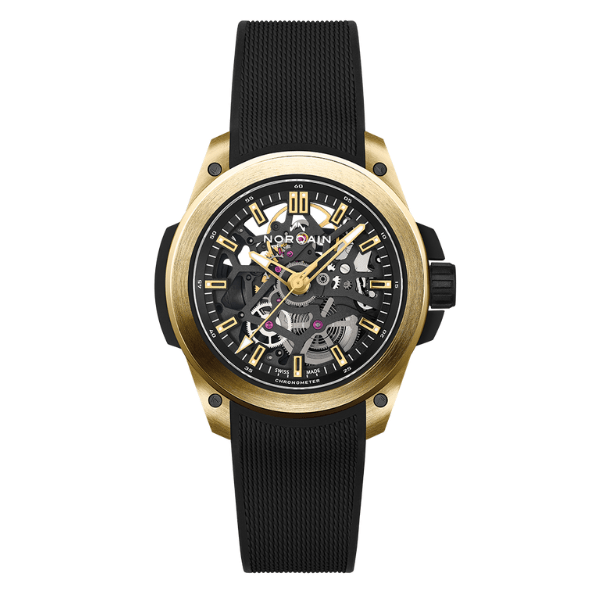 Norqain Independence Wild One Skeleton 39mm Yellow Gold Limited Edition Watch - N3001.07G06.B01.R01