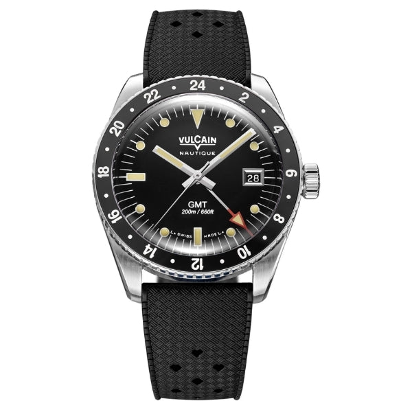 Vulcain Skindiver Chronograph Black on Strap - 590176A07.BAC201