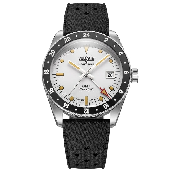 Vulcain Skindiver GMT White Luminova Beige on Strap - 680174A57.BAR200