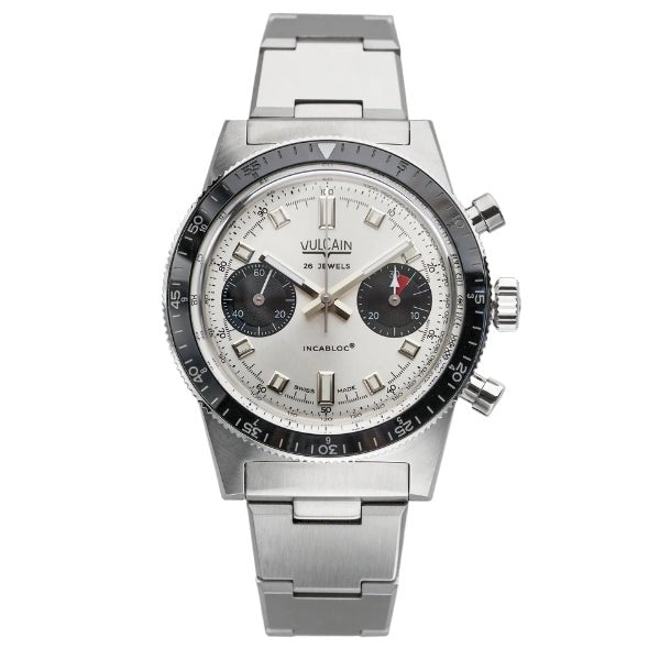 Vulcain Skindiver Chronograph White on Stainless Steel Bracelet - 590176A57.BHM286