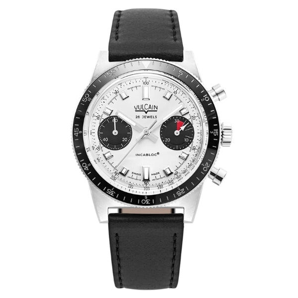 Vulcain Skindiver Chronograph White on Leather Strap - 590176A57.BAC201