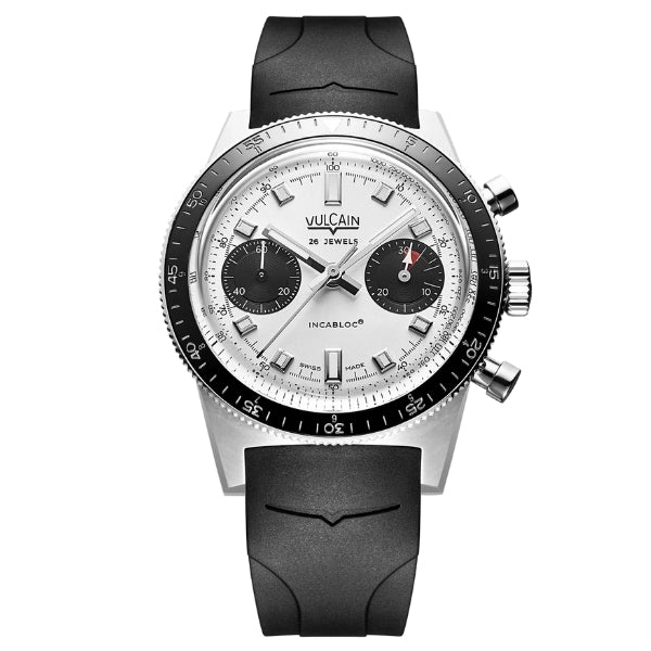 Vulcain Skindiver Chronograph White on Integrated Rubber Strap - 590176A57.BAR255