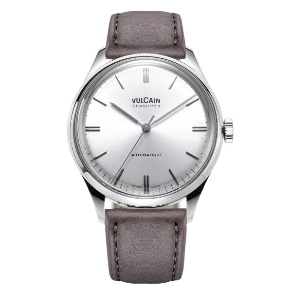 Vulcain Grand Prix Silver on Leather Strap - 670171A50.BAC213