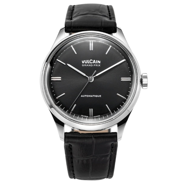 Vulcain Grand Prix Black on Leather Strap - 670171A00.BAN248