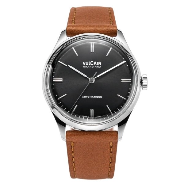 Vulcain Grand Prix Black on Leather Strap - 670171A00.BAC207