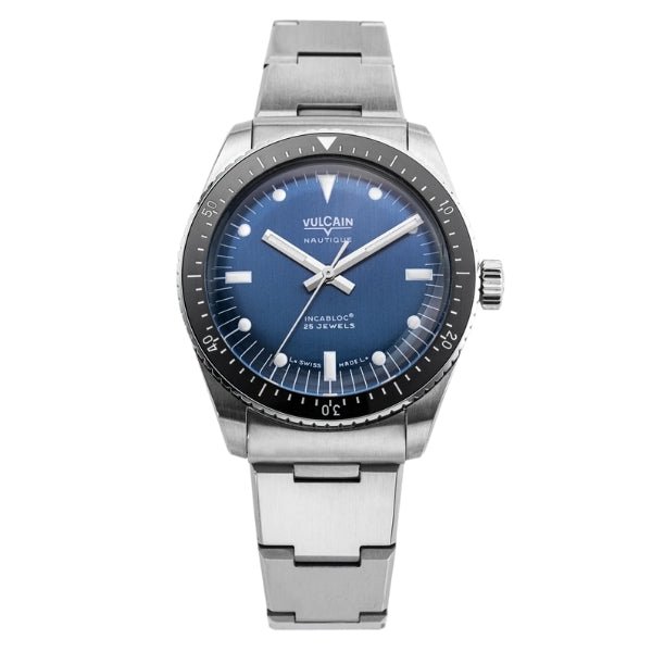 Vulcain Skindiver Nautique Blue with White Lume on Bracelet - 660170B37.BHM286