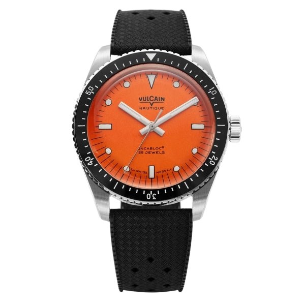 Vulcain Skindiver Nautique Orange on Rubber - 660170A67.BAR200
