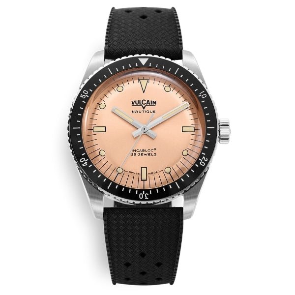 Vulcain Skindiver Nautique Limited Edition Salmon Beige Luminova on Rubber - 660170B87.BAR200