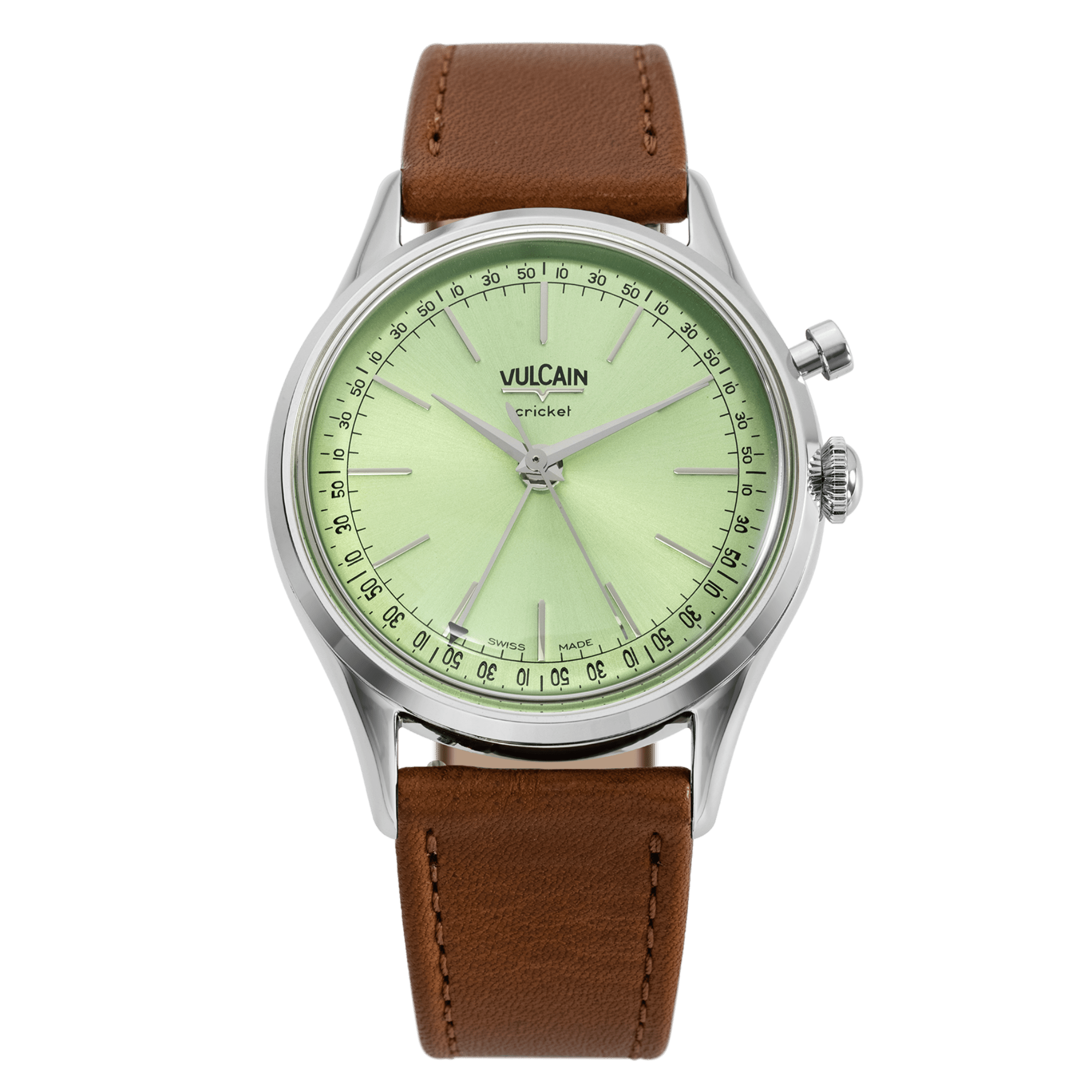 Vulcain Cricket President 36mm Pistachio on Alligator - 100272A90.BAL307