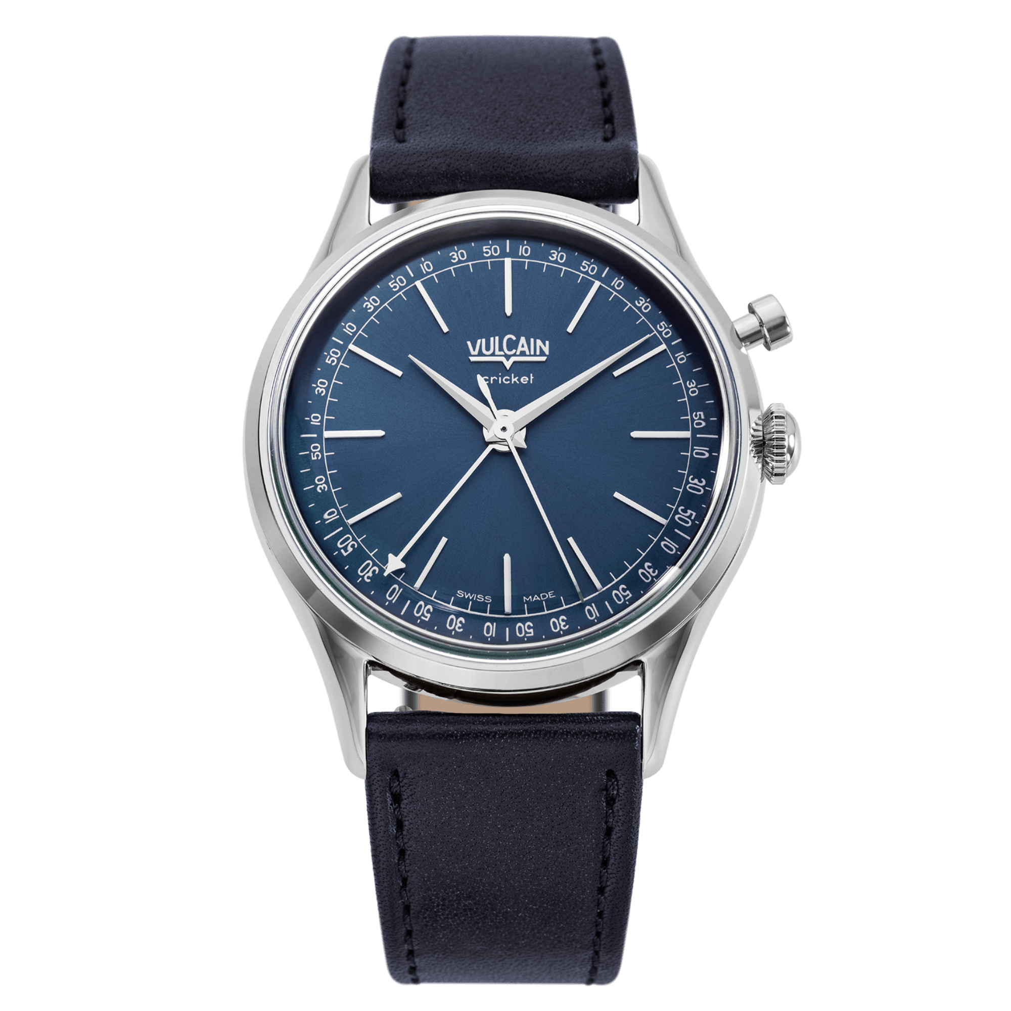 Vulcain Cricket President 39mm Blue on Alligator - 100273A30.BAL248