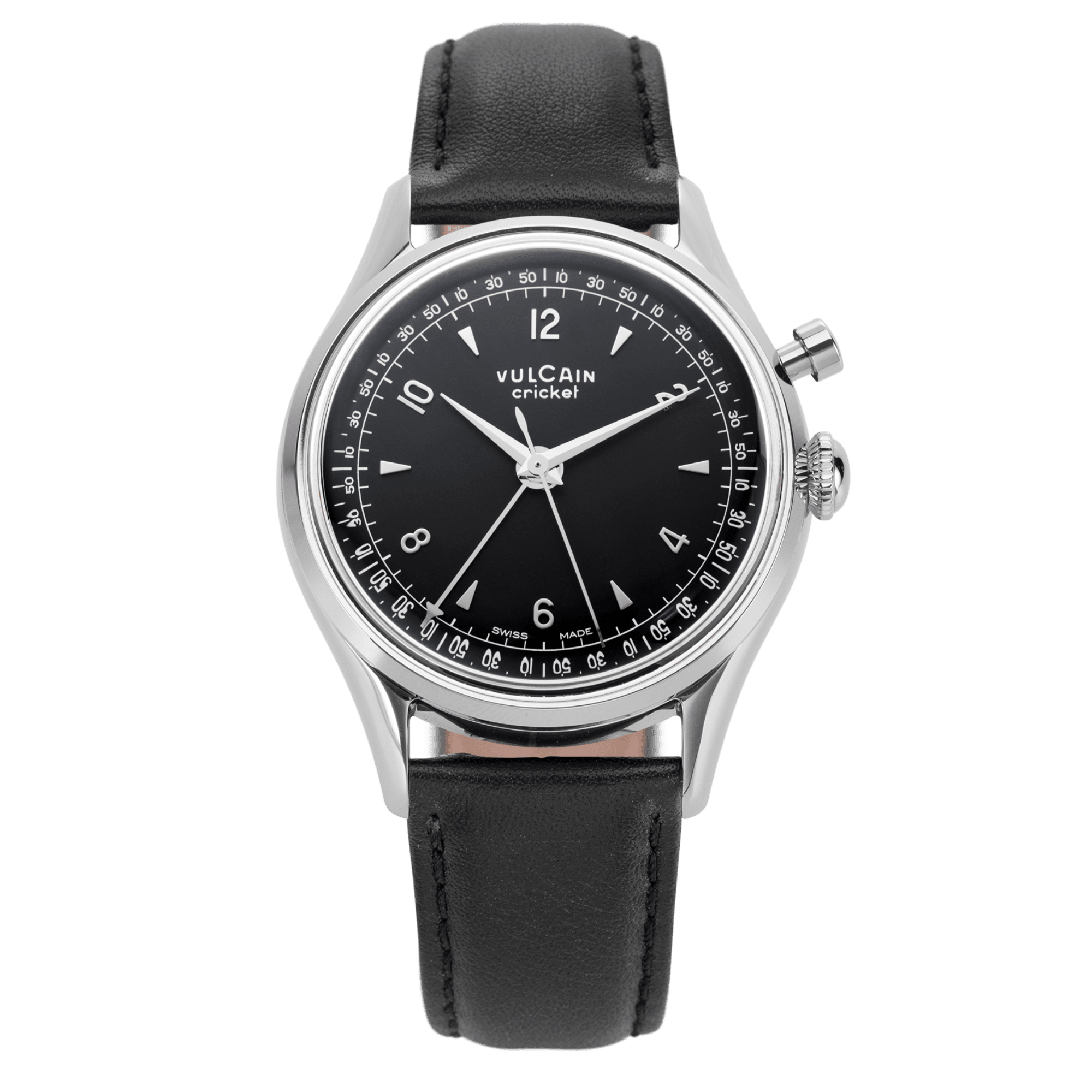 Vulcain Cricket Tradition 36mm Black on Alligator - 100269A05.BAL301