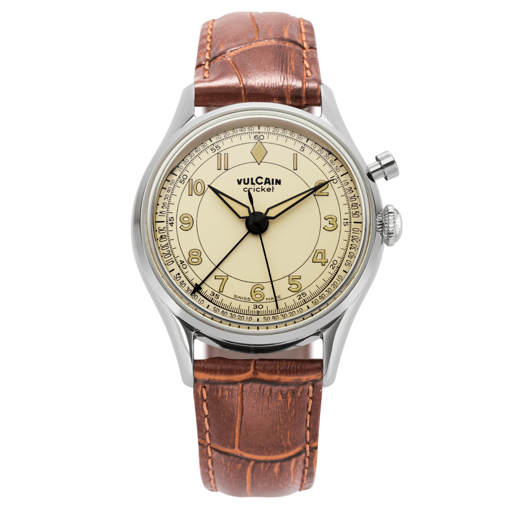 Vulcain Cricket Classique 39mm Eggshell on Alligator - 100268B77.BAL228