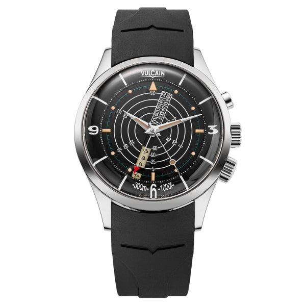 Vulcain Nautical Heritage Black Beige Patina on Integrated Rubber - 100252SB07.BAR101