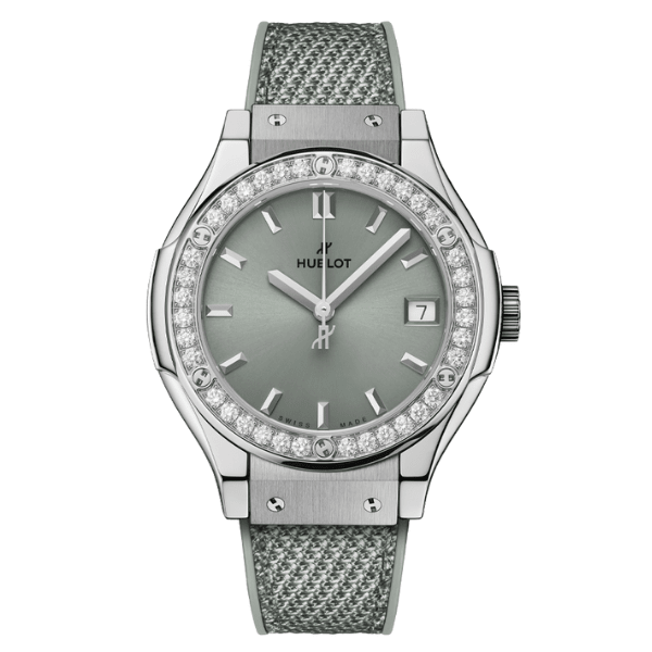 Hublot Classic Fusion Chronograph Titanium Sage Green Diamonds 33mm - 581.NX.891G.NR.1104