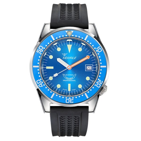 Squale 1521 Ocean on Black Rubber Strap - 1521OCN.VO