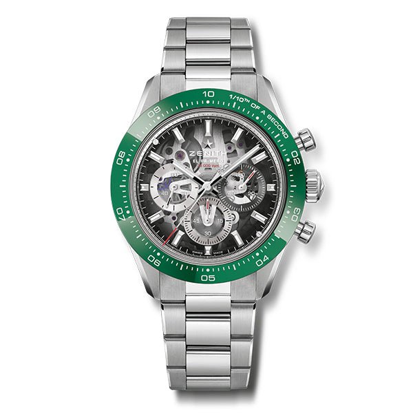 Zenith Chronomaster Sport Skeleton Stainless Steel & Green Bezel - 03.3131.3600/01.M3130