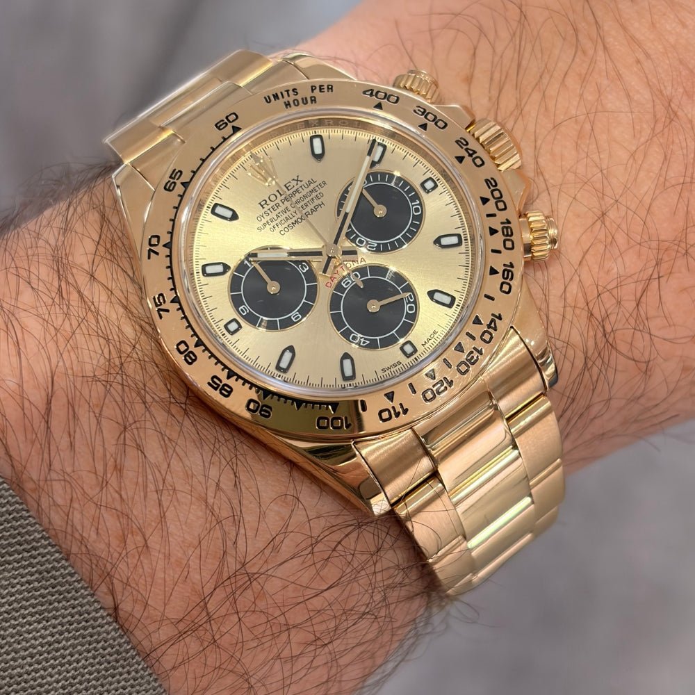 SOLD - 8/10/26 - Rolex Daytona 116508 "Pikachu" 18K Yellow Gold B&P 2019