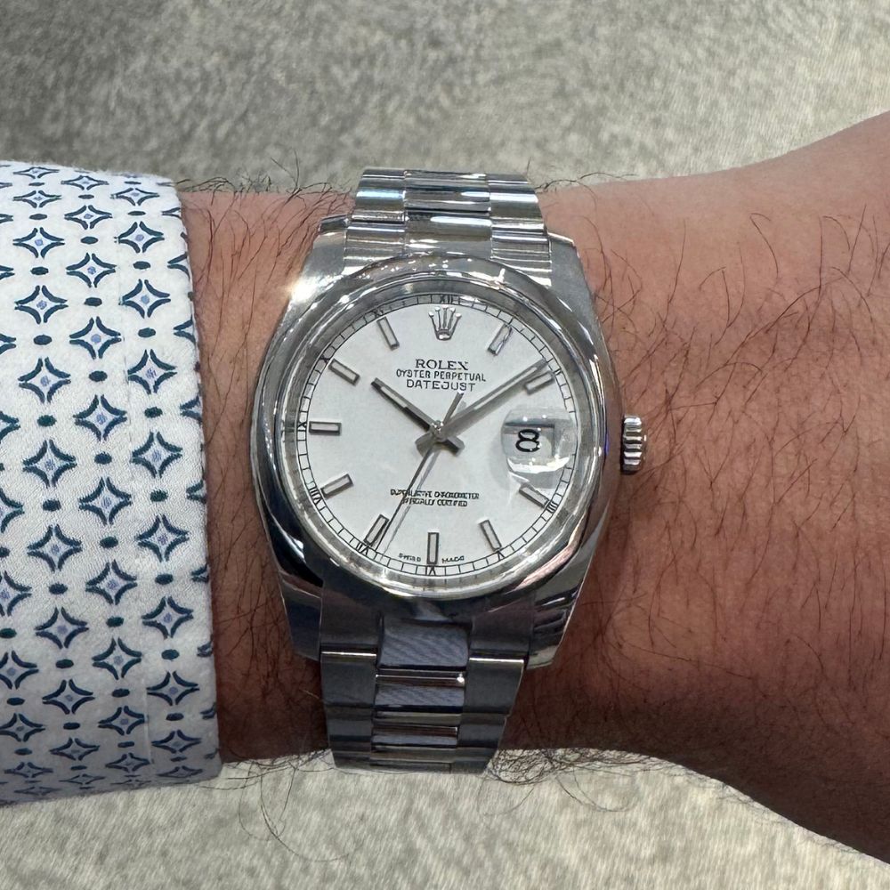 SOLD - 8/13/26 - Rolex Datejust 36 116200 Stainless Steel White Dial B&P 2019