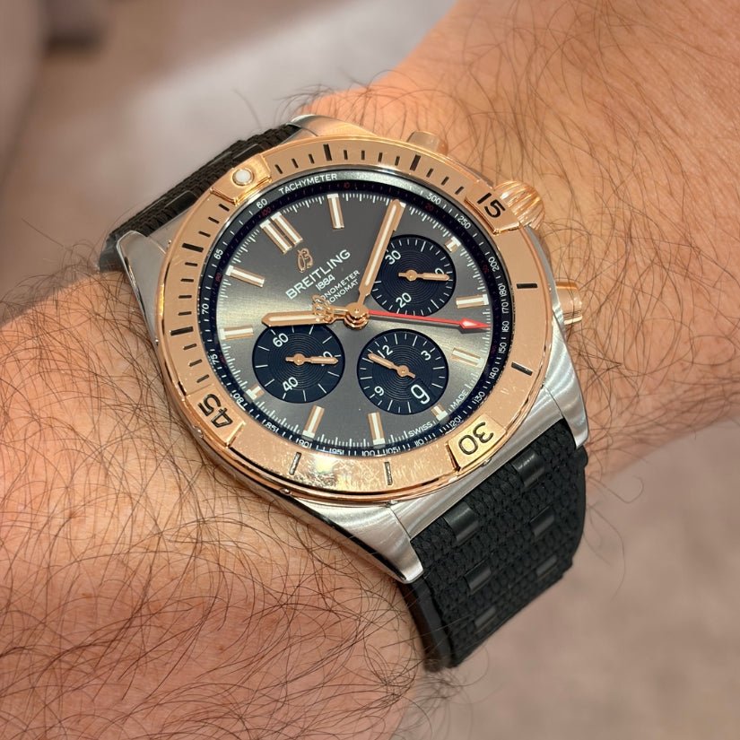 Breitling Chronomat UB0134101B1S1 Chronograph Two-Tone Grey Dial B&P 2026