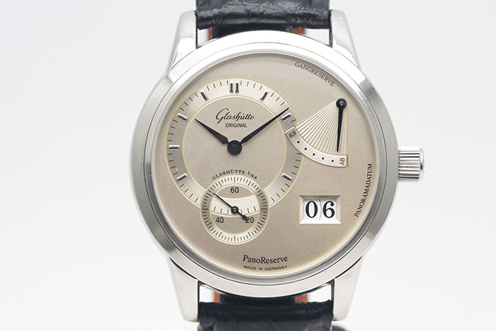 Glashutte 格拉蘇蒂 PanoReserve系列 65-01-02-02-04 偏心時間大日期顯示 德式機芯雙鵝頸微調 盒單齊全 39.4mm