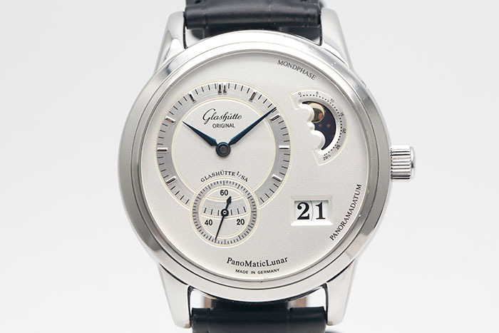Glashutte 格拉蘇蒂 Panoramadatum系列 9002020204 偏心時間大日期顯示 雙鵝頸微調自動上鍊 盒單齊全 39mm