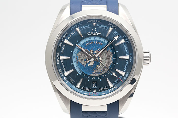 Omega 歐米茄 海馬AquaTerra系列 22012432203001 世界時區顯示鈦合金雷射面盤 2021.12盒單齊全 43mm