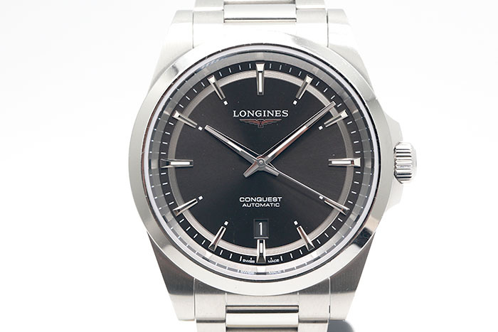 Longines浪琴 征服者系列 L38304526 鋼製鍊帶款 黑色面盤 L888.5自動上鍊機芯 2023.10台灣保單 41mm