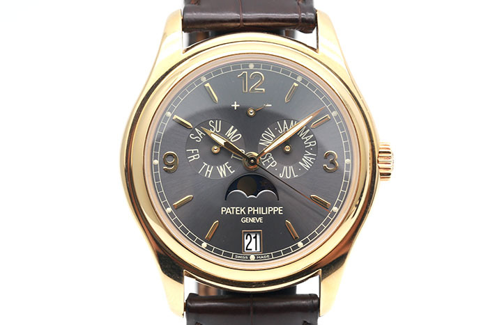 Patek Philippe 百達翡麗 複雜功能系列 5146J 18K黃金深灰色面盤 年曆功能月像顯示 台灣保單配件齊全 39mm