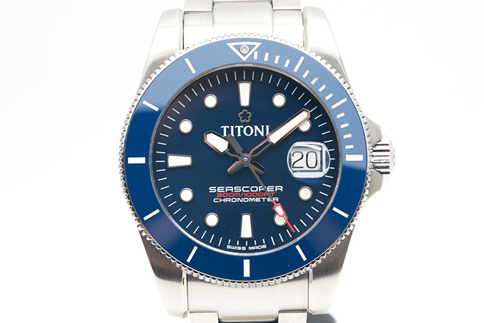 TITONI 梅花錶 海洋探索 SEASCOPER 83300S-BE-705 藍色陶瓷外圈 2023.01台灣保單 42mm