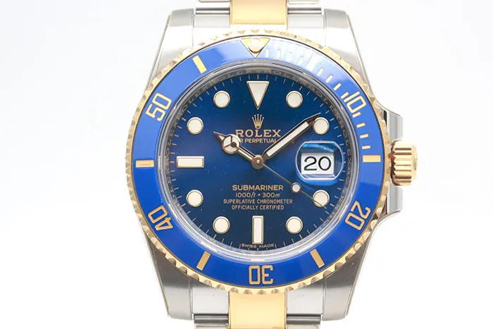 Rolex 勞力士 Submariner 116613LB 18K黃金及鋼製300米潛水錶藍色陶瓷外圈 3135機芯 2018盒單齊全無整理 40mm